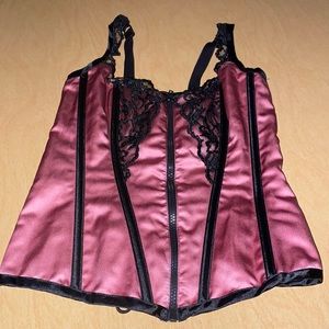 Vintage Pink and Black Corset Top
